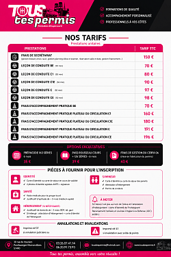 TARIFS UNITAIRES