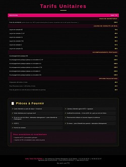 TARIFS UNITAIRES